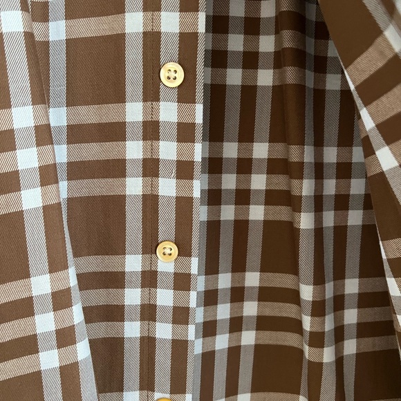 Burberry Mens button down shirt. Brown plaid - Picture 8 of 8